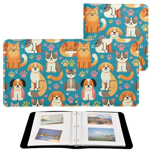 Álbum de Fotos para Perros y Gatos con 40 Páginas Autoadhesivas, Cubierta de Cuero PU, Álbum DIY para Fotos 3x5 4x6 5x7 8x10