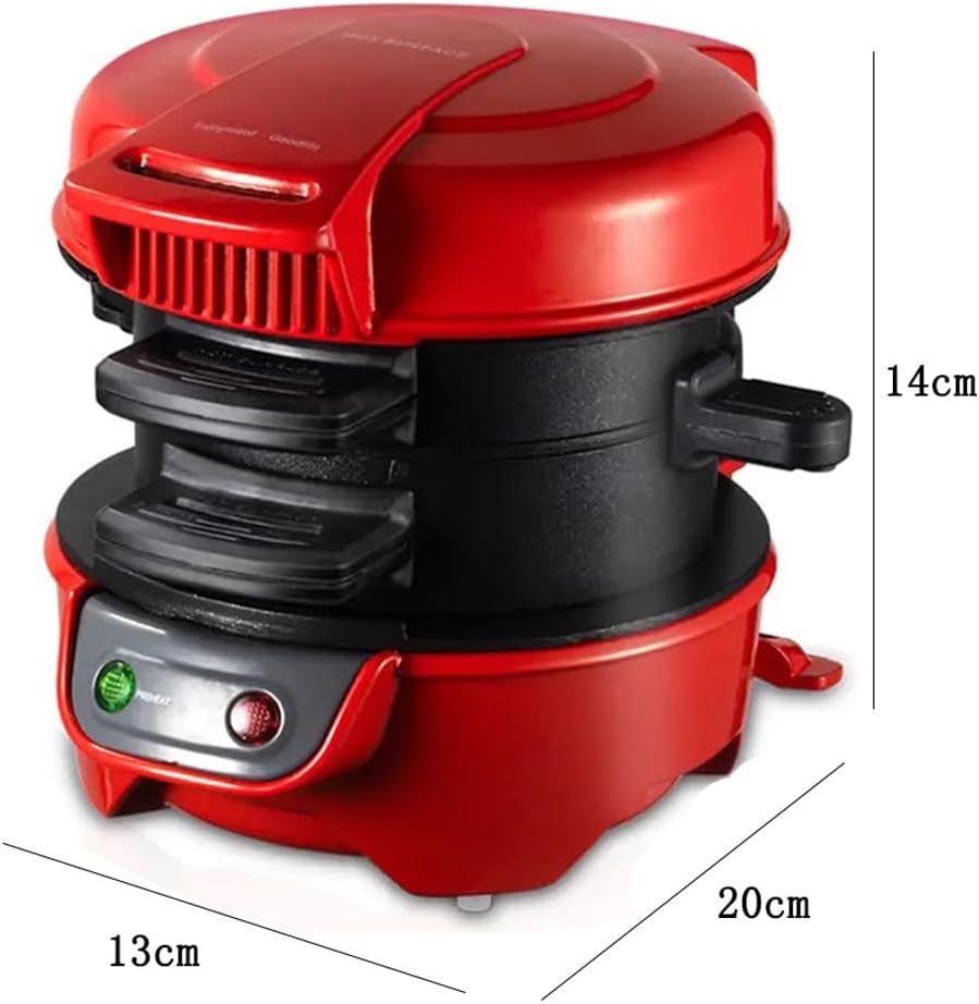 Beach Breakfast Sandwich Maker, 600W 3 in 1 Electric Burger Press Machine with Egg Cooker Ring, Non Stick Breakfast Round Burger Sandwich Griddle, for Home Kitchen Use