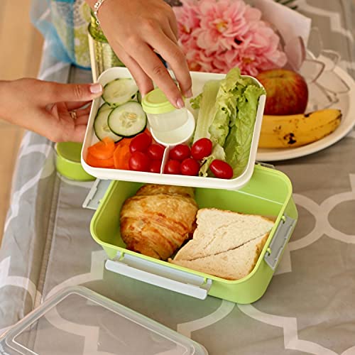 MARMITA POTE FITNESS PARA ALIMENTAÇÃO REFEIÇÃO COM POTE PARA MOLHO MICROONDAS JACKI DESIGN ROSA