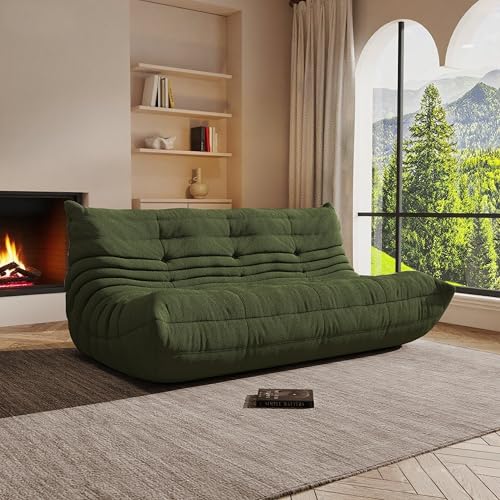 Image of Modular Sectional Sofa Couches L-Shape Couch 3 Seat Modular Sofa Memory Foam Sectional Couches for Living Room, (Green, 3-Seater)