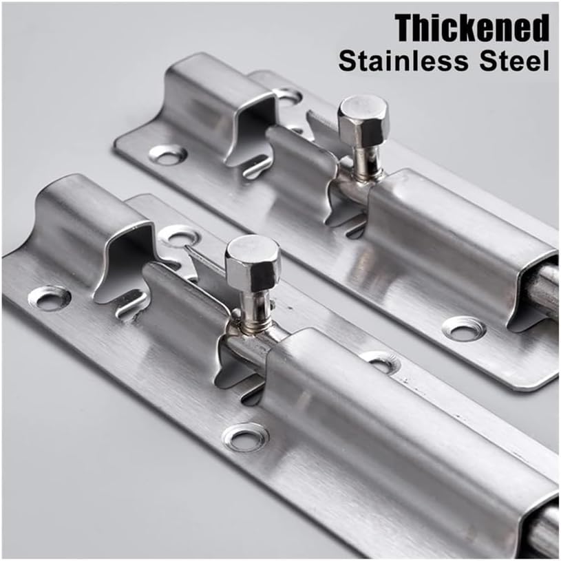 Stainless Steel Door Security Lock Buckle Window Latch Heavy Duty Thickened Sliding Gate Tower Bolts Latch Catch Home Hardware(3 Inches,5pcs)