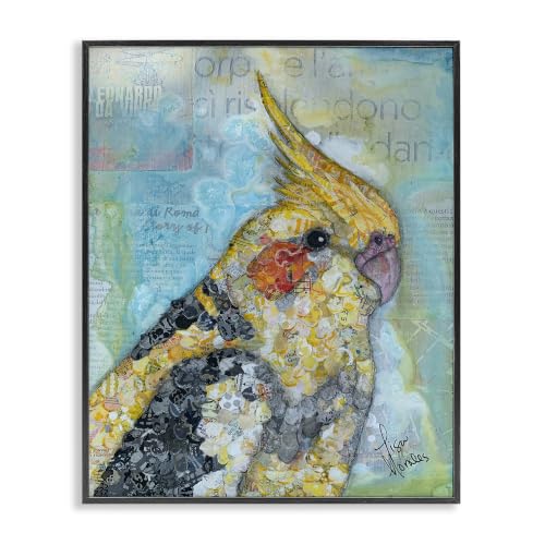 Jolly Cockatiel Abstract Bird, 11 x 14 Inch Framed Giclée Print
