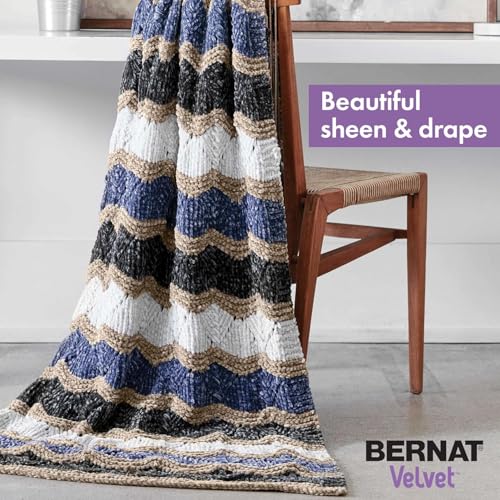 Image of Bernat Velvet Smokey Blue Yarn - 2 Pack of 300g /10.5oz - Polyester - 5 Bulky - 315 Yards - Knitting /Crochet