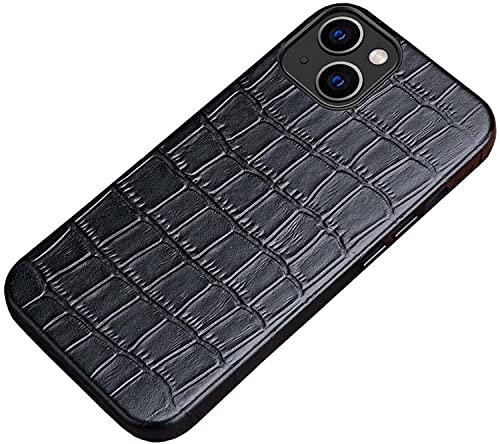 Coque rigide iPhone 13 anti-rayure étui cuir véritable véritable et microfibre