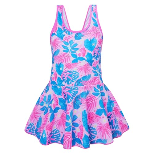Image of Akokvlar Girl One Piece Swimsuit with Skirt Bathing Suit Swimwear 3-16Y