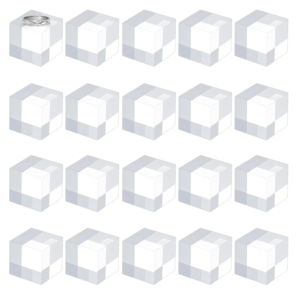 Présentoir carré transparent en acrylique 2.5cm pour vitrines et magasins 20pcs