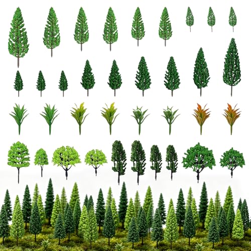 SUPRROW 40 Stück Modellbau Bäume Gemischte Miniatur Bäume Modell Miniatur Baum Diorama Zug Eisenbahn Modellbau Landschaft für DIY Landschaften Miniaturlandschaften Sandkastenmodelle Verwendet