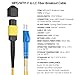 AMPCOM MPO to LC Breakout Cable 9/125μm Singlemode OS1/OS2(12 Fiber, MPO to LC, Type B, LSZH/Riser, UPC, Yellow) 3m (9ft)