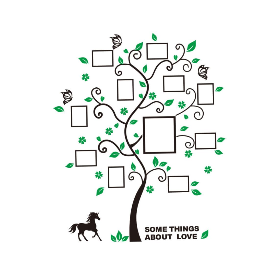 Cadre photo arbre à mémoire autocollant pour mur sans percer