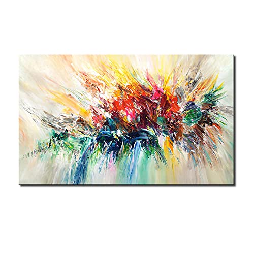Art abstrait coloré peinture fleur pour salon élégant et décoration moderne 40x60cm