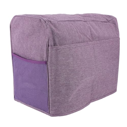 Alomejor Funda Protectora para Máquina de Coser, Duradera, de Poliéster de 3 Capas, para la Mayoría de Las Máquinas de Coser, con Bolsillos, para Almacenamiento de Agujas y Herramientas (Purple)