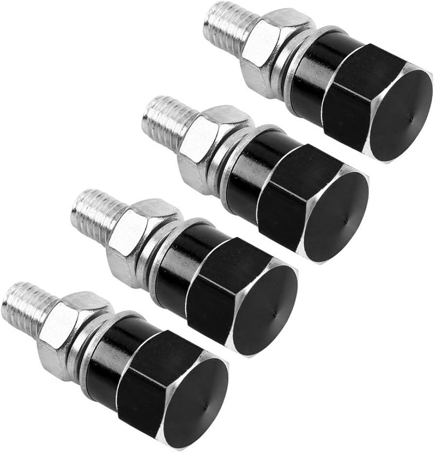 4 Bulloni Per Targa Moto In Alluminio - Viti Filettatura Universale - Argento, Nero, Oro - Accessori Ricambio