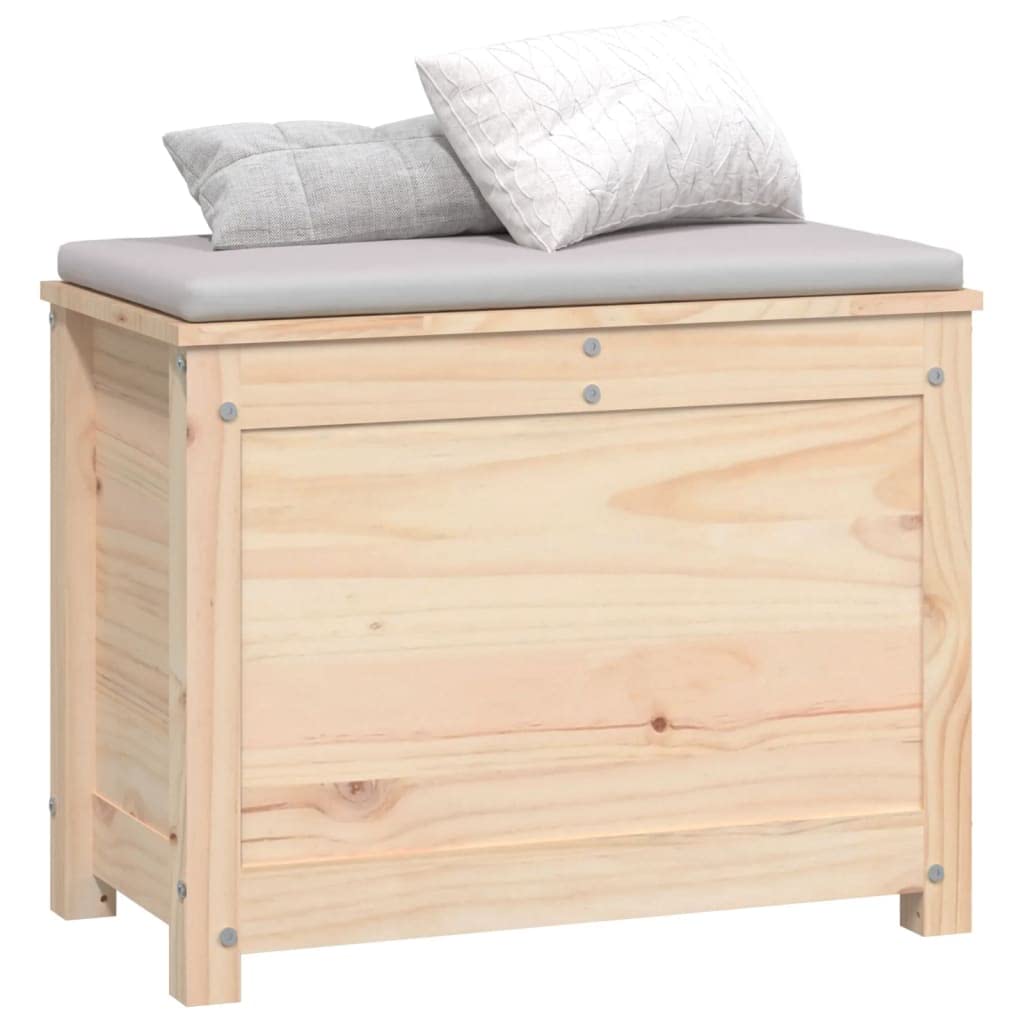 vidaXL Truhe, Aufbewahrungsbox mit viel Stauraum, Aufbewahrungstruhe mit Deckel mit Gasdruckfeder, Werkzeugkasten Holzbox Holztruhe, Massivholz Kiefer