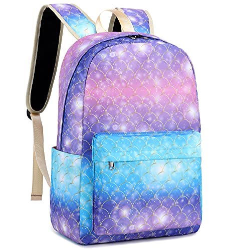 Jianya Backpack For Girls School Backpacks Lunch Box Set Mermaid Scales Teen Girl Bookbag School Bag #TOP1