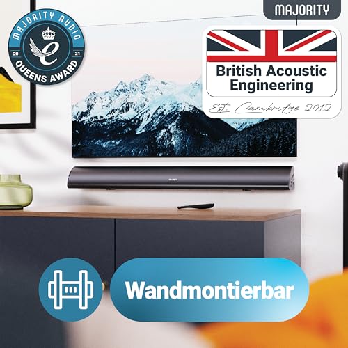 MAJORITY Snowdon Soundbar für TV Geräte | Soundbar Bluetooth | 120W 2.1 TV Lautsprecher für Fernseher | TV Soundbar mit Intergriertem Subwoofer | Soundsystem für Fernseher | 81CM Sound Bar (Schwarz) – Bild 5