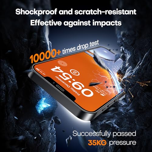 Image of TAURI 3 Pack for iPhone 12 /12 Pro Screen Protector 6.1 inch with Auto-Installation Tool, Tempered Glass, Scratch-Resistant, [Military Grade Protection] Film