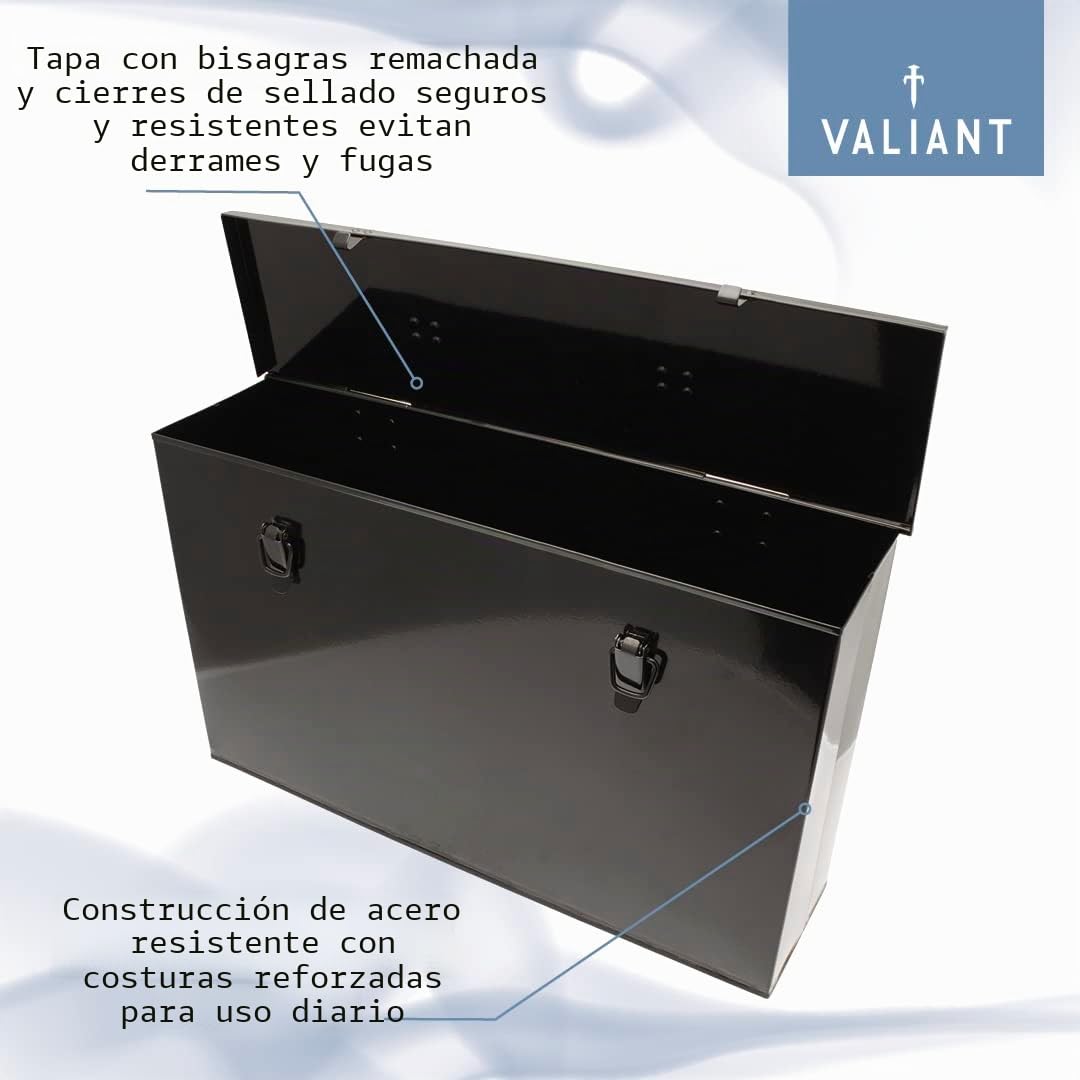 Valiant Fireside - Cenicero de metal, color negro, 45 cm x 26 cm x 12 cm