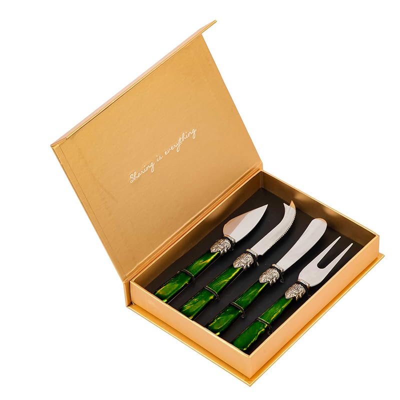 CATHYLIN 4-Piece Cheese Knive Set With Gift Box...