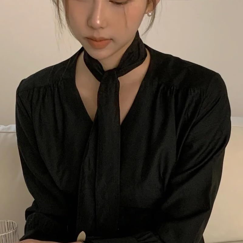 White Black Chiffon Scarf for Women and Girls3