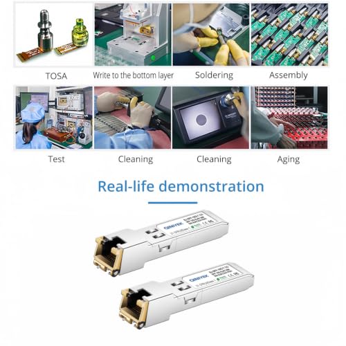 Image of [2 Pack]1.25 /2.5 /5 /10G SFP+ to RJ45 Transceiver, Copper SFP+ Module, Cat.6a /7, up to 30m, for Cisco SFP-10G-T-S, MikroTik S+RJ10, Ubiquiti UF-RJ45-10G, Netgear AXM765, Netgear, TP-Link, Fortinet