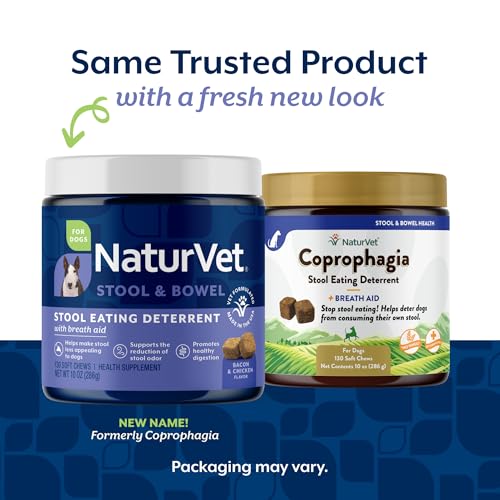 Image of NaturVet - Coprophagia Stool Eating Deterrent - Deters Dogs from Consuming Stool - No Poop Eating for Dogs - Enhanced with Breath Aid Freshener, Enzymes & Probiotics - 130 Soft Chews (Pack of 2)