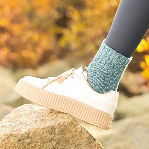 Nimalpal 5 Pairs Wool Socks For Women - Crew Socks For Women Wool Socks Boot Socks For Women Super Soft Hiking Socks Women, Thick Knit Cabin Cozy Socks Warm Long Socks For Women #TOP6