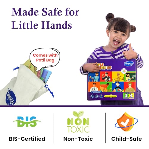 Image of Social Workers Jigsaw Puzzle for Kids | 8 Self-Correcting Color-Coded Cardboard Puzzles | Fun & Educational Game with 4 Activities | Learning Puzzle for Kids Ages 3+ | Perfect for Gifting