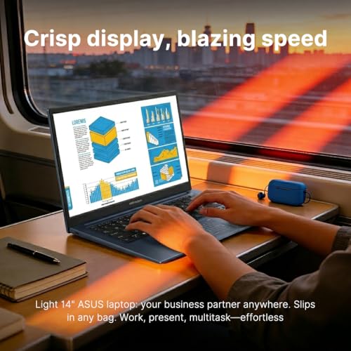 ASUS Vivobook 14 14" FHD Laptop, Intel 10-Core 5 120U(Up to 5GHz), 16GB RAM 512GB SSD, Win 11 Wifi6 Bluetooth Long Battery Life Webcam Computer for Business College Students w/GM Accessory - Image 6