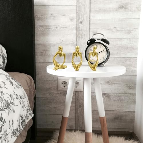 Estatuas decorativas modernas de resina dorada x3 miniatura 4