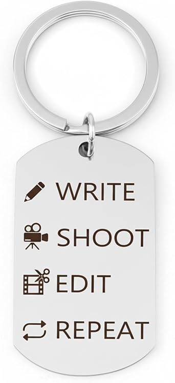 Movie Camera Gifts Keychain Filmmaker Film Director Gifts Inspirational Birthday Christmas Retirement Thank You Keyring Appreciation Gift for Movie lover Film Student Cool Stocking Stuffers
