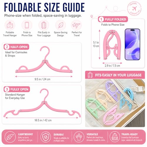Cintres de voyage pliables, 10 pièces, accessoires essentiels pour bateau de croisière, support de séchage pliable pour vêtements – Image 3