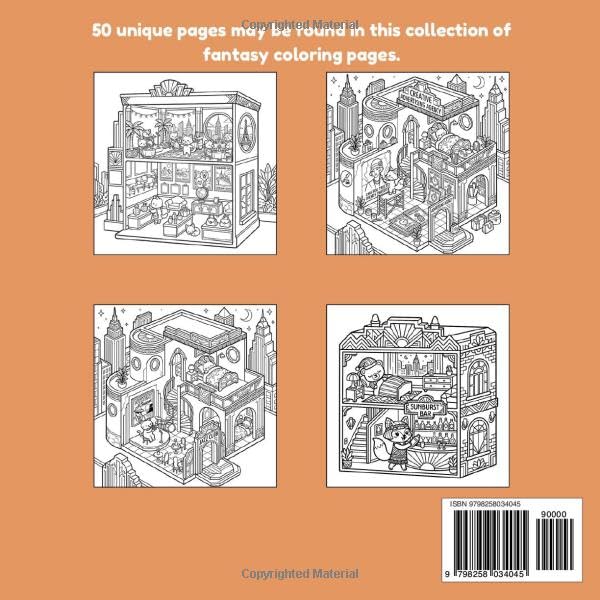Luxury Deco Dollhouses Coloring Book for Adults and Teens: Elegant Art Deco Miniature Homes, Glamorous Interiors, Vintage Luxury Rooms, Aesthetic Relaxing Coloring Pages, Stress Relief Gift image 3