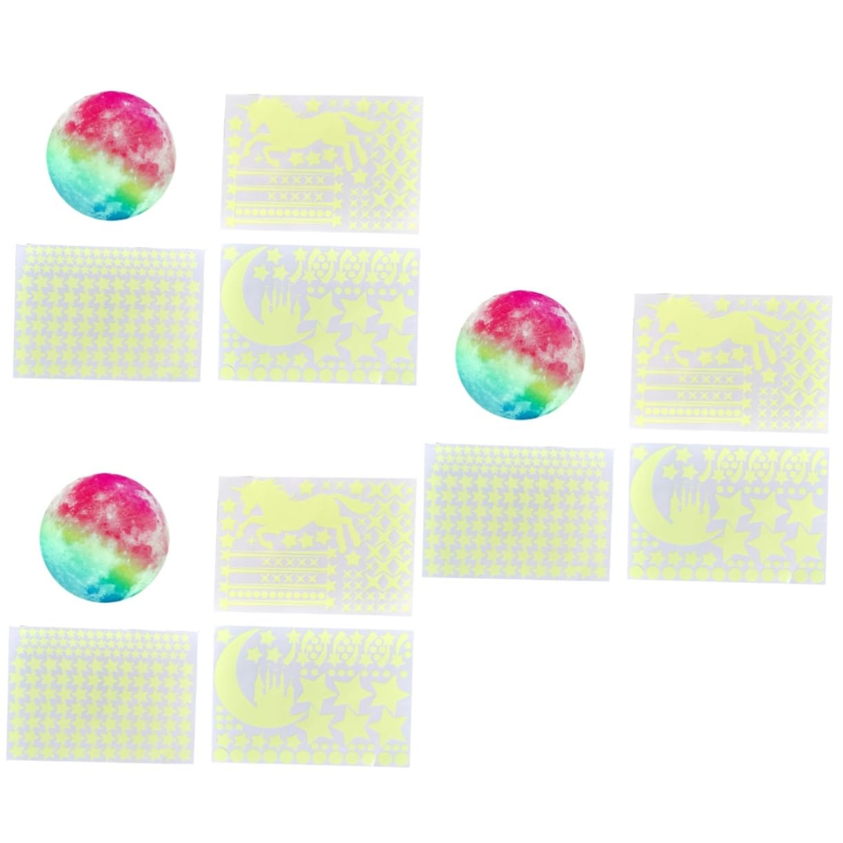 Sticker Lumineux Licorne Fluorescent - Autocollant Mural Arc-en-Ciel Fenêtre 3 Pcs