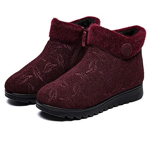 HJFGIRL Warme Damenschuhe rutschfeste Abriebfeste Schneeschuhe Weiche Sohlenstiefel Weiche Baumwollschuhe wasserdichte Turnschuhe Weich Und Bequem Geeignet Cover