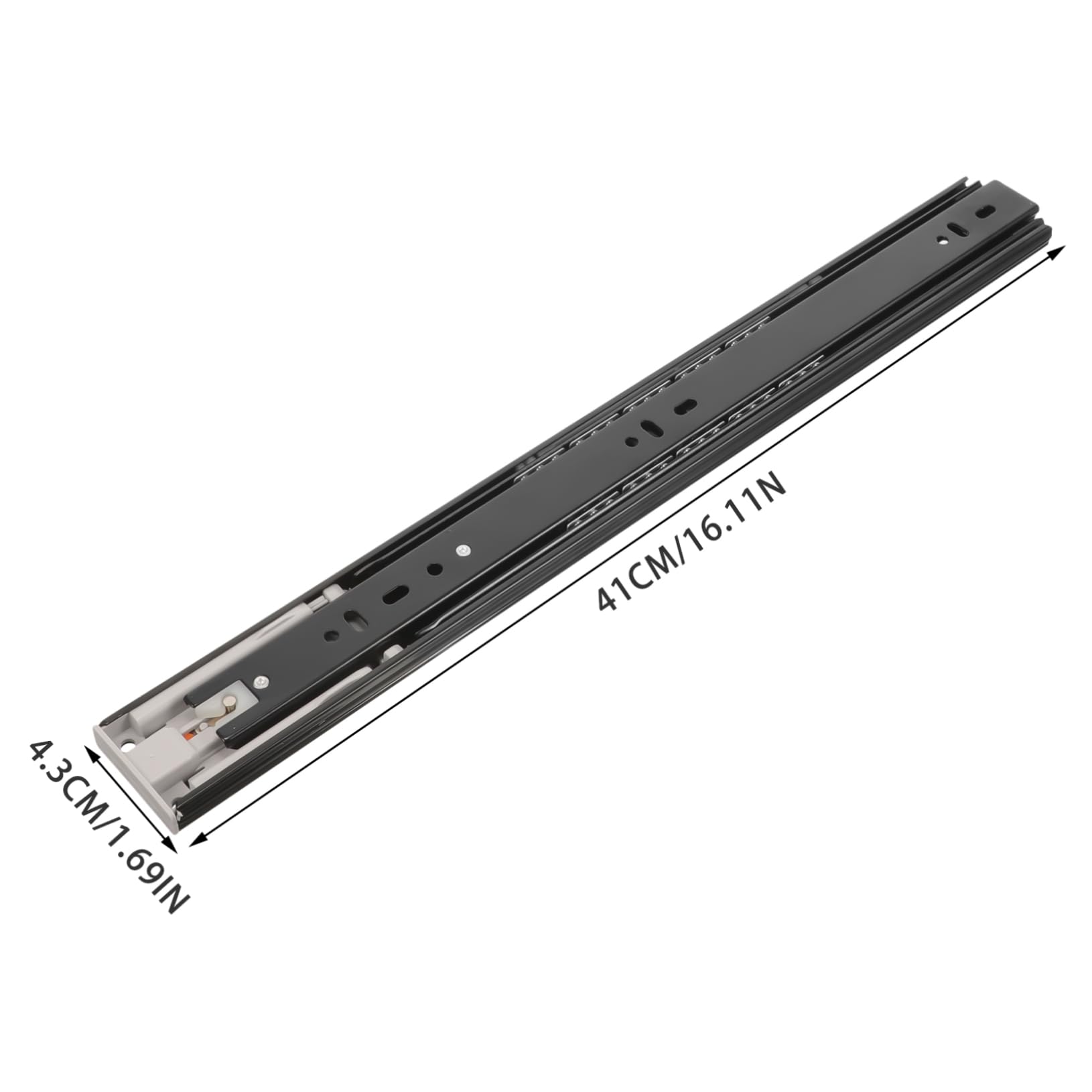DOITOOL 1paire Rail De Tiroir Avec Système De Rebond Glissières à Billes Silencieuses Pour Meubles De Remplacement Polyvalentes Pour Cuisine Bureau