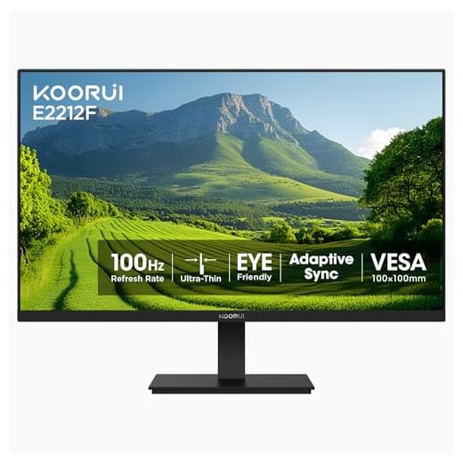 KOORUI 22 Inch Computer Monitor, FHD 1080P Desktop Display, 75HZ Ultra Thin Bezel/Eye Care/Ergonomic Tilt, HDMI VGA Ports LED Monitor for PC, VESA Mounting