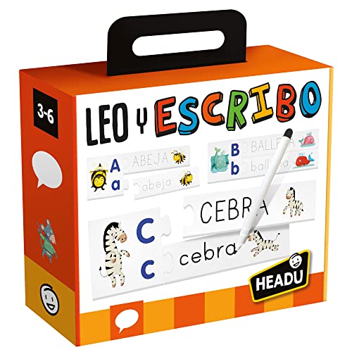 Headu - Leo y Escribo | Juegos Infantiles Niños 3 Años | Aprender a Leer | Juegos Educativos Niños 3 Años | 81 Tarjetas Autocorrección | Yo Aprendo a Leer