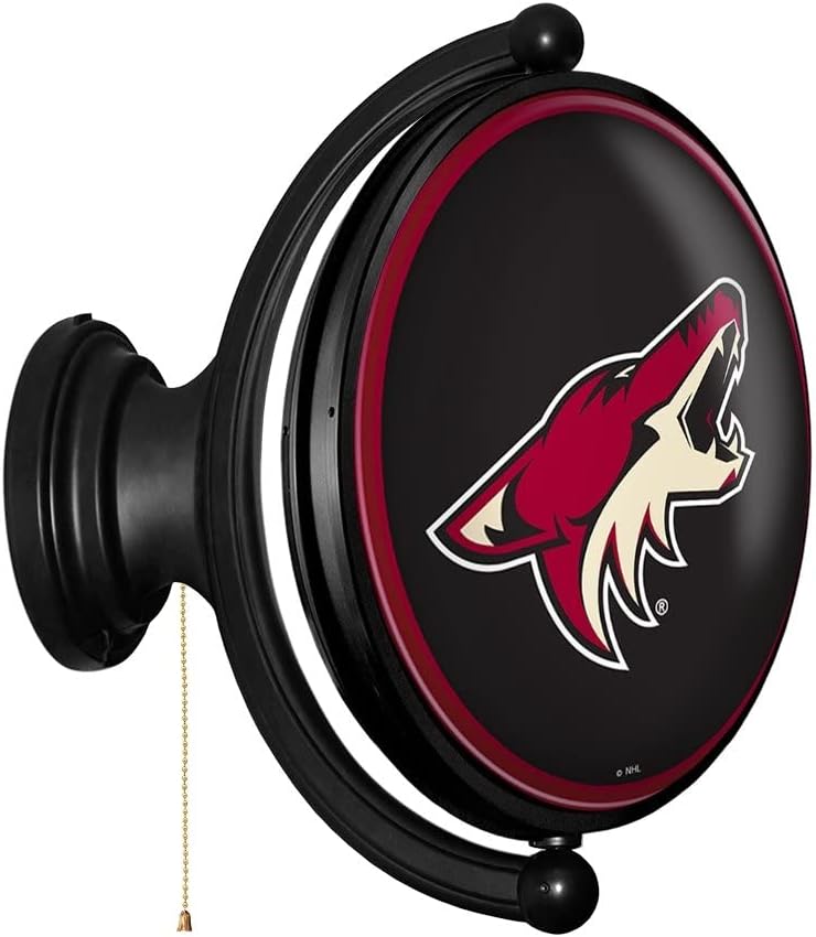 The Fan-Brand Arizona Coyotes Oval Rotating Lighted Wall Sign - Hockey Wall Decor - NHL Decor for Home, Office, Game Room, Fan Cave & Garage - USA Made