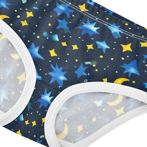 Night Sky Yellow Blue Stars Moons Toddler Underwear Floral 2t Cotton Panties for Girl Animal Underpants Briefs4