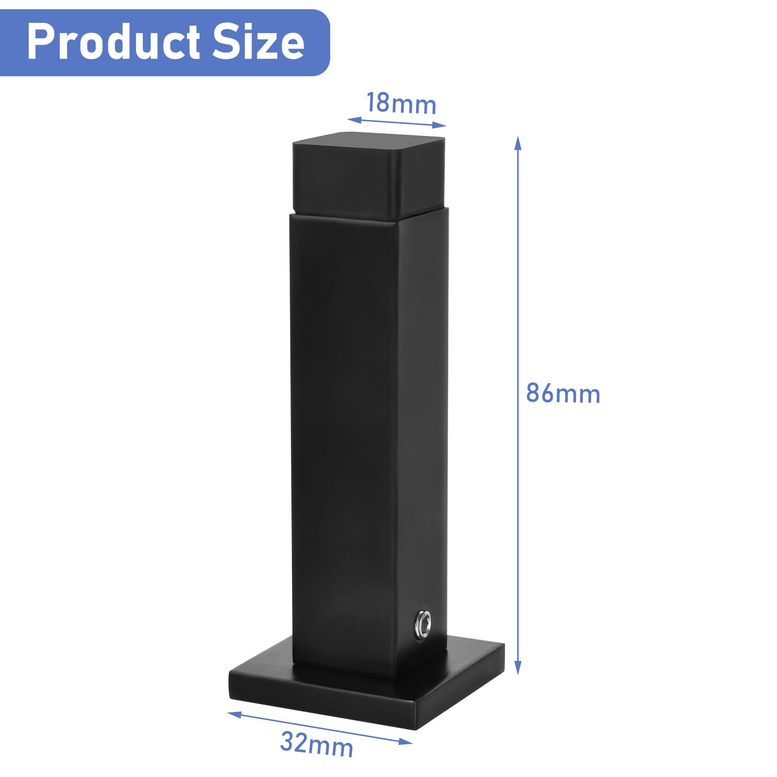 Wall Mounted Door Stop, 3.4 Inch Door Stoppers with Noise Dampening Rubber Top, Black Metal Doorstop Indoor, Wall Protector Door Holder for Living Room, Bathroom, Bedroom - Image 2