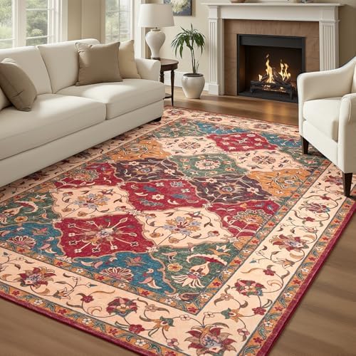 Lessymo Moroccan Washable Area Rugs 5x7, Soft Rugs for Living Roo...