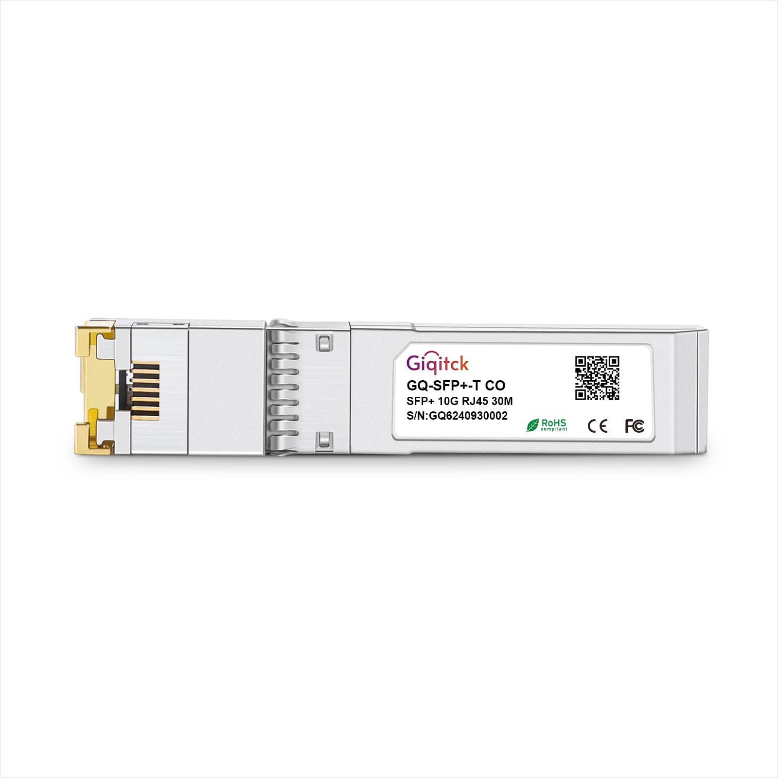 2Pack 10GBASE-T SFP+ RJ45 Transceiver, 1.25G/2.5G/5G/10G SFP+ à RJ45 Module Cuivre pour Cisco SFP-10G-T-S, Ubiquiti UF-RJ45-10G, Netgear, D-Link, Supermicro, TP-Link, Linksys, jusqu'à 30m