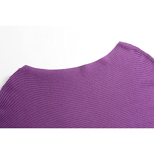 Image of EDSTAR Women Dolman Batwing Sleeves Knitted Sweaters Winter Boat Neck Pullovers Tops