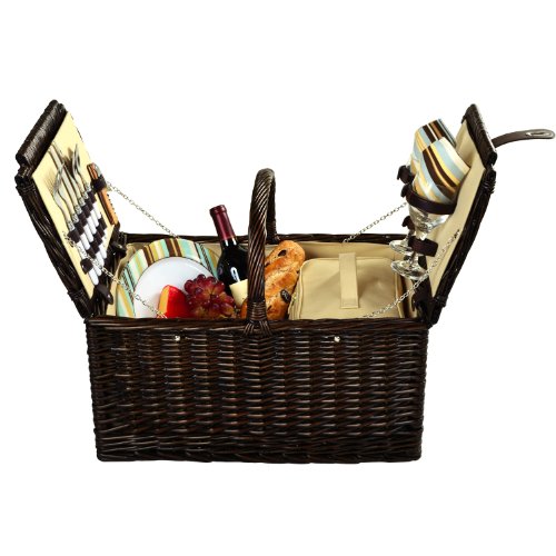 Picnic at Ascot Surrey Willow Picnic Basket with Service for 2 - Santa Cruz