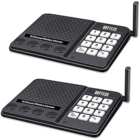 DAYTECH Wireless Intercom System for Home Office Elderly- 1/2 Mile Long Range 10 Channel Room to Room Communication for Business/Office/Hotel/Hospital/Care Home (2 Packs) Cover