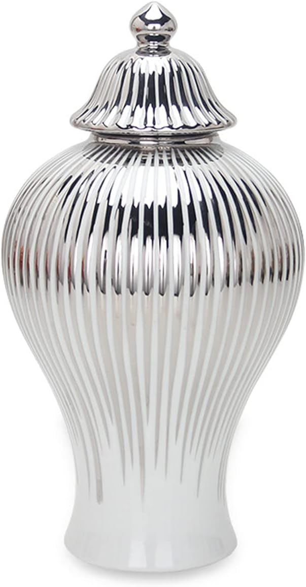 Porcelain Ginger Jar with Lid Elegant Centerpiece