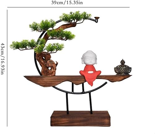 Miniatura 2 de Árbol bonsái artificial, árbol bonsái artificial, planta en maceta, decoración china zen, quemador de incienso para el hogar, oficina, sala de