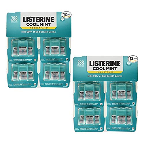 Cool Mint Pocketpaks Breath Strips, 12-24-Strip Pack total 288 strips (2 Pack)