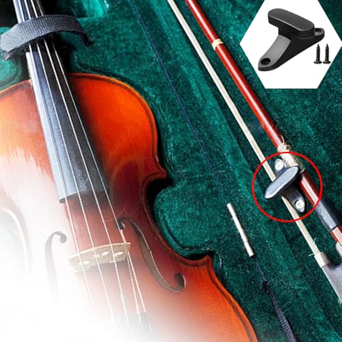 6 Pack Violin Case Bow Holders with 12 Pcs Screw, Replacement Violin And Viola Bow Holder Clips Secure Case Accessories Musical Instruments Replacement Parts, Black