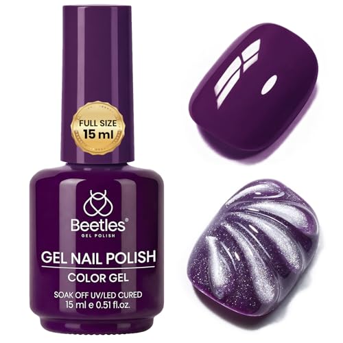 Beetles Purple Gel Polish, Royal Plum, 1pc 15ml Deep Purple Color Gel